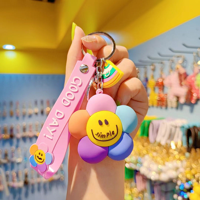 Wholesale Sunflower Soft Rubber Doll Keychain